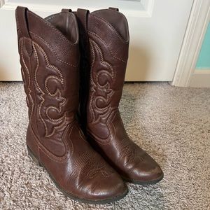 Girls western zip up boots